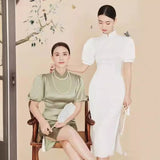 Green Cheongsam 2026 Spring New Young Girl Retro National Daily Mother Cheongsam HZ0517