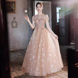 Banquet Evening Dress Female Chinese Style 2026 New Fashion Temperament Light Luxury Small High-End Presided Art Exam Princess Dress HZ0517