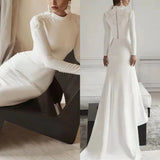 2026 Spring New Wind Long-Sleeved Fashion Trend Wedding Dress Wish Overseas Warehouse HZ0517