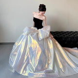 Black Breasted Evening Dress Female Senior Sense Banquet Temperament Design Small Tail Engagement Dress HZ0517