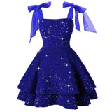 Shiny Liangli Short Back School Festival Dress 2026 Fine Shoulder Belt Short Ball Dresses Bow Cocktail Dress HZ0517