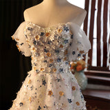 Full Star Breasts Flower Evening Dress Senior Sense 2026 New Birthday Party Host Performance Engagement Evening Dress HZ0517