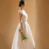 Film Studio Shooting Retro French Sling Wedding Dress Couple Photo Dress Mori Theme Travel Registration Light Wedding Dress HZ0517