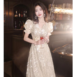 French Evening Dress 2026 New Fashion Temperament Elegant Host Banquet Dresse Dress Dress HZ0517