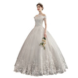 Wedding Dress 2026 New Bride Word Shoulder Slim Slimmed-Up Senyi Fluffy Skirt HZ0517