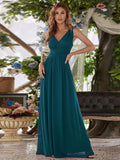 Evening Dress Plus Fat Deep V Lead Bridesmaid Party Pregnant Women Large-Size Dress Solid Color High-Waist Dress HZ0517