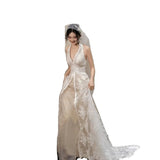 Bride Wedding Morning Robe Dinner Birthday Party Mori Fairy Lace Light Wedding Dress HZ0517