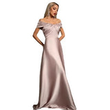 One-Word Shoulder Banquet Evening Dress 2026 New Fashion Temperament Elegant Dress Fashion Dress HZ0517