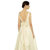 2026 New Deep V Thin Wedding Dress Before The Short After The Long-Simplicity Of The Long-Singed Noodles Simple Wedding Dress Small Hepburn Small Dress HZ0517