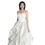 Smear The Thigh Dress Faswear Simple Niche French High-End Feeling Of Door Yarn Wedding Dress Dress HZ0517