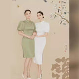 Green Cheongsam 2026 Spring New Young Girl Retro National Daily Mother Cheongsam HZ0517