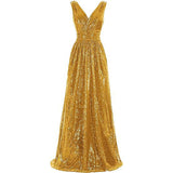 V-Neck Lute Long Evening Dress Party Thin Ball Dress Dress Dress High Sense HZ0517