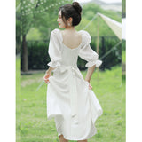 White Certificate Registration Small Evening Dress Women French Engagement Dress Can Usually Wear Super Fairy Little White Dress Light Wedding Dress HZ0517
