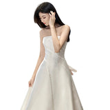 Brased And Densate Wedding Dress 2026 New Bridal Small Yarn Texture French Light Door Yarn Small Tail Dress HZ0517