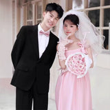 French High-End Feeling Niche Pink Sling Dress Morning Dress Wedding Certificate Registration Dress Photo Dress HZ0517