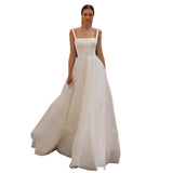 White Sling Tailed Bride Main Wedding Dress Simple Temperament French Outdoor Travel To Welcome Out Of The Yarn Niche HZ0517