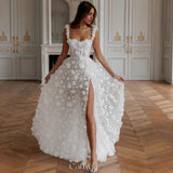 White Three-Dimensional Flower With Ball Dress 2026 New Elegant High Open Sexy Sleeveless Light Wedding Dress HZ0517