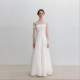 French Light Wedding Dress 2026 New Main Wedding Dress With Thin And Small Simple Linen Go Out Dress HZ0517