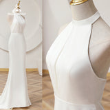 Fishtail Dress Woman Wedding 2026 New Feterns Overseas Warehouse Southeast Asia Bare Back Hanging Neck Temperament Elegant Light Wedding Dress HZ0517