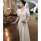 White Small Dress Can Usually Wear French Dress Dress Daily Graduation Dress Formal Occasion Evening Dress HZ0517