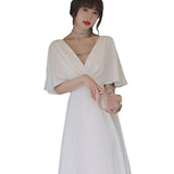 White Simple Evening Dress Dress Women Can Usually Wear A Densified French Light Luxury Niche Certificate Engagement Dress HZ0517