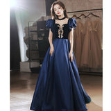 Annual Evening Dress Female Host High Sense French Solo Temperament Famous Luxury Small Art Examination Performance Service Summer HZ0517