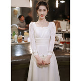 White Evening Dress Can Usually Wear A Date Registration French Dress Dress Card Light Engagement Small Dress HZ0517