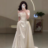 French-Style Linden Shoulder Light Wedding Dress Bride 2026 New High-End Welcome Door Yarn Simple Engagement Dress HZ0517