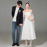 Small Wedding Dress French Simple Light And Thrying Dress Summer Daily Engagement Certificate Dress To Take Pictures HZ0517