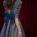 Starry Night Dress Dress Female Blue V Collar Light Luxury Niche High-End High-Grade Toasting Wedding Banquet Autumn HZ0517