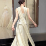 Bride Morning Robe Dress Women 2026 Spring New Breast-Wearing Small Temperament Banquet Travel Wedding Dress HZ0517