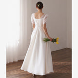 French Light Wedding Dress 2026 New Densified Simple Sen White Certificate Registration Small Dress Dress Welcome Yarn HZ0517