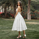 Divested Wedding Dress Sling Japanese And Korean Simple Temperament Wedding Dress A Font Sexy Bride White Dress HZ0517