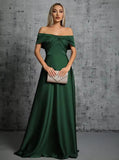 One-Word Shoulder Banquet Evening Dress 2026 New Fashion Temperament Elegant Dress Fashion Dress HZ0517