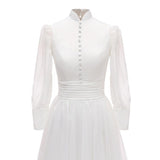 Vintage Long-Sleeved Small Small Small Wedding Dress 2026 New Travel Photo Photo In The Long-Term Hepburn Evening Dress HZ0517