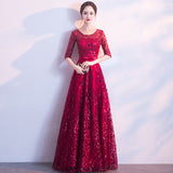 Art Exam Evening Dress Blue Female High-End Temperament High-End Host Red Song Chorus Performance Costume Adult Dress HZ0517