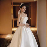 French Brag Main Wedding Dress 2026 New Bride Light Luxury Nest With Super Fairy Simple Heben Thin Yarn HZ0517