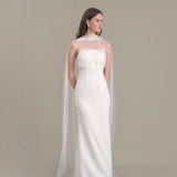 Light-Bosing Wedding Dress Dress Net Yarn Vest Fishtail Long Dress White Korean Dress Dress Dress Dress HZ0517