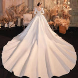 The Dingy Main Wedding Dress Long Sleeve 2026 New High-End Feeling Bride Thin Wedding White Temperament Dress Female Long Tail HZ0517