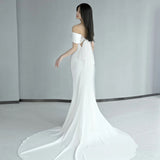 Scenic Light Wedding Dress 2026 New Bridal French Small Tail Shoulder Fishtail Dress Linen Welcome HZ0517