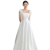 Hanging The License Light Wedding Dress Simple Bride Engagement Dress Daily Can Wear A Yarn Of The French Lawn HZ0517