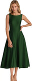 2026 New Solid Evening Dress U-Shaped Collar-Dew-Backed Senscreen Casual Dress HZ0517