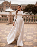 2026 Spring New Bridal Long-Sleeved Thin Travel Shooting Simple Tail Light Wedding Dress HZ0517