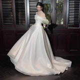 French Light Wedding Dress 2026 New Bridal Shoulder Lined With Small Yarn Welcome Wedding Dress Dress Dress HZ0517