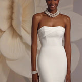 White Light Wedding Dress Small Tail Bride Engagement Evening Dress Breasts French Dress Temperament Elegant HZ0517