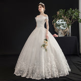 Wedding Dress 2026 New Bride Word Shoulder Slim Slimmed-Up Senyi Fluffy Skirt HZ0517