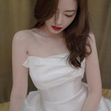 Bride Bra Light Wedding Dress Simple White Densate Korean Welcome Yarn Light Wedding Dress HZ0517