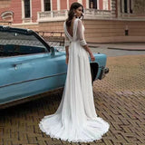 2026 Spring New Temperament Deep V Body White Simple Tail Evening Dress HZ0517