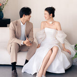 French Light Wedding Dress 2026 New Bridal Tective Bosom Yarn Morning Robe Super Fairy Temperament Welcome Dress HZ0517