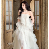 Bridal Light Wedding Dress 2026 Spring New Sensian Super Fairy Breast Welcome Yarn HZ0517
